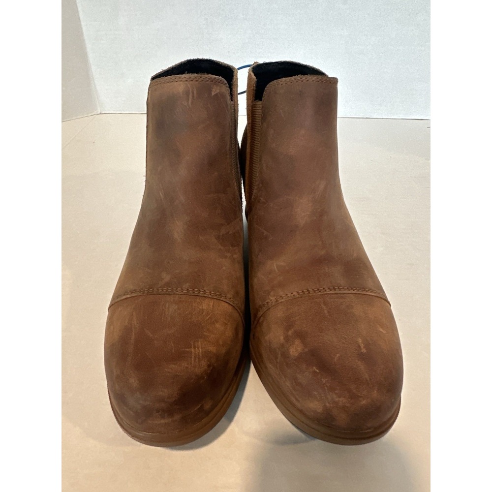 Sorel Evie II Chelsea Boots Waterproof Leather Brown Pull On Women's Size 8.5